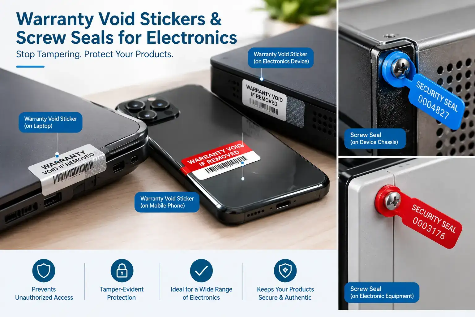 Warranty Void Stickers & Screw Seals for Electronics